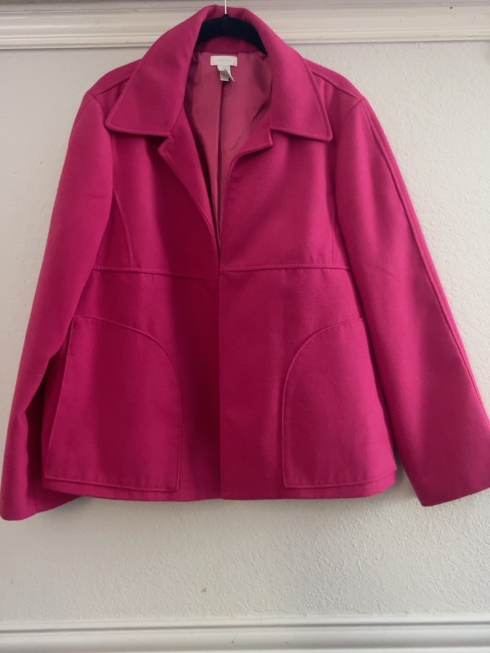 Chico’s Hot Pink Open Front Jacket Blazer Size 3